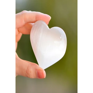 Sertifikalı   Selenit Taşı Kütle - Kalp Şeklinde