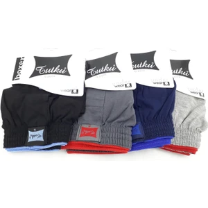 6 Lı Tutku Erkek Penye Boxer Düğmeli Karışık 0117