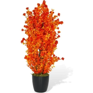 Yapay Çiçek Siyah Saksıda Turuncu Şimşir Ağacı 55CM