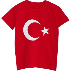 Bayrak Baskılı Penye T-Shirt