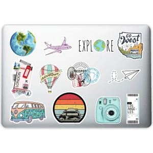 Travel Seyahat Adventure Dekoratif Laptop Notebook Tablet Telefon Sticker Set 05