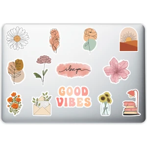Flower Çiçek Temalı Dekoratif Laptop Notebook Tablet Telefon Sticker Set 08