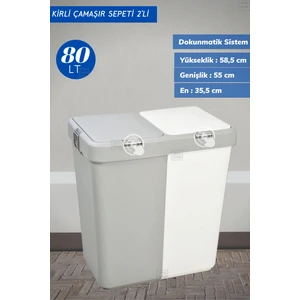 Jet’s Home Çeyiz Seti 80 Lt Kirli Sepeti 38 Lt Çamaşır Selesi Gri Katlanabilir Çamaşır Sepeti