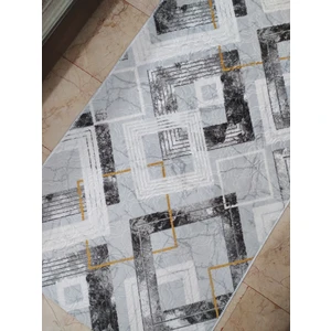 Halı Anka Desen Gri Renk Kesme Kaymaz Taban Halı Yolluk