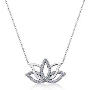 Stil Love Gümüş Lotus Çiçeği Kolye