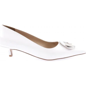 23Y6120-23Y Kadin Yuvarlak Metal Aksesuarli Sivri Burun Kisa Topuklu Ayakkabi