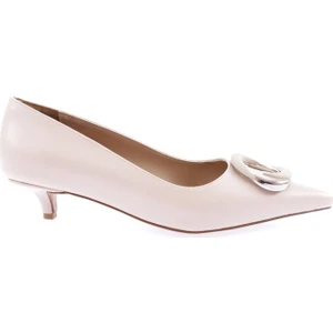 23Y6120-23Y Kadin Yuvarlak Metal Aksesuarli Sivri Burun Kisa Topuklu Ayakkabi