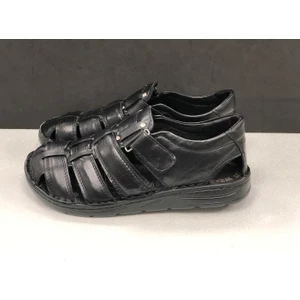 KAFKASLAR AYAKKABI  Deri Önü Kapalı Tam Ortopedik Yastıklı Sandalet Baba Ayakkabı