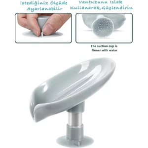 Vantuzlu Su Giderli Sabunluk Kaymaz Drenajlı Sabun Sünger Tutucu