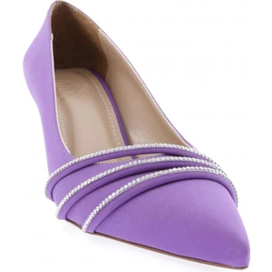 3215-23Y Kadin Sirali Silver Taşli Sivri Burun Kadeh Topuklu Ayakkabi