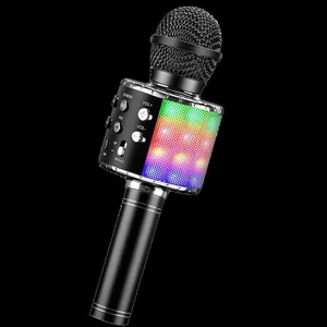 Concerto Karaoke Mikrofonu Işıklı Yeni Kayıt Özellikli Siyah