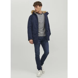 Jack & Jones Düşük Bel Slim Fit Lacivert Erkek Denim Pantolon 12223629_JJIGLENN Jjfox Jos 227 50S