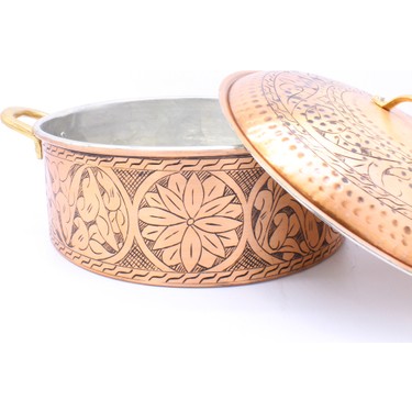 Copperdone El Işlemeli Pirinç Kulplu Otantik Bakır Tencere Fiyatı