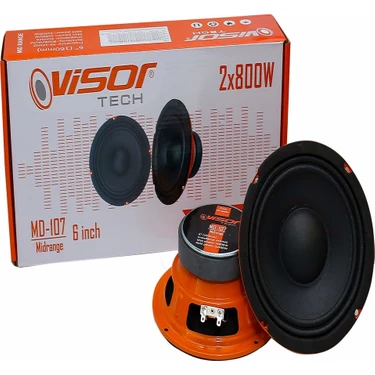 Vısor Oto Hoparlör 16 CM Midrange 6 Inch 2X800W  2X400 Rms Amfi Uyumlu  2 Adet 16Cm Araba