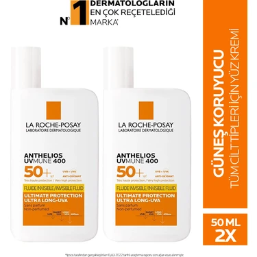 La Roche Posay- Anthelios Shaka Fluid Spf 50 Güneş Kremi 50 ml | 2 Kutu