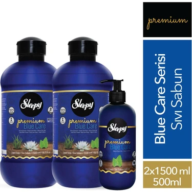 Sleepy Premium Blue Care Serisi Sıvı Sabun 500 ml + 2X1500