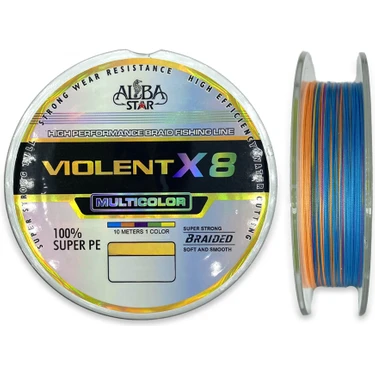 Albastar Violent 8x Pe Olta Misinası Multıcolor 0.37MM - 150MT -