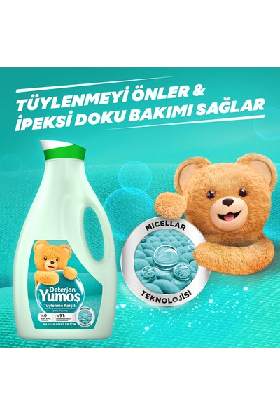 Yumoş Sıvı Bakım Çamaşır Deterjanı Hassas Giysiler İçin Tüylenme Karşıtı İpeksi Dokunuş 2520 ml