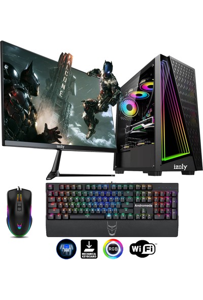 Izoly Mardy x Intel Core i5-12400F 16GB 512GB M2 Nvme RX580 8gb Freedos 24" Masaüstü Oyun Bilgisayarı
