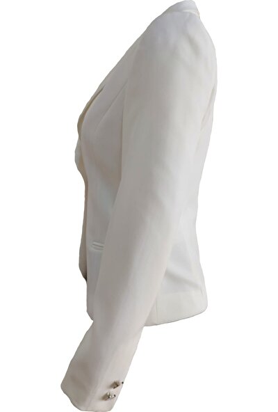 Gis Store Beyaz Kısa Klasik Ceket