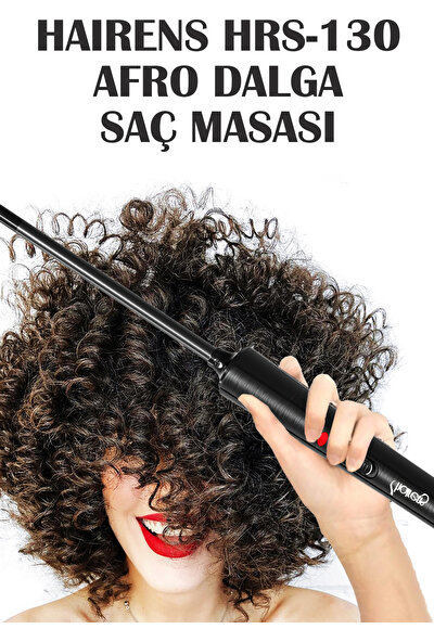 Hairens HRS-130 Afro Dalga 9 Mm. Kıvırcık Saç Maşası, 18 Cm. Ekstra Uzun Başlık