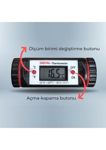 T5001 Uzun Problu Çubuk Termometre 50 Cm