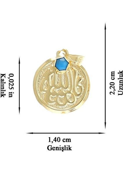 14 Ayar Altın Yuvarlak Maşallah Kolye Ucu modelleri