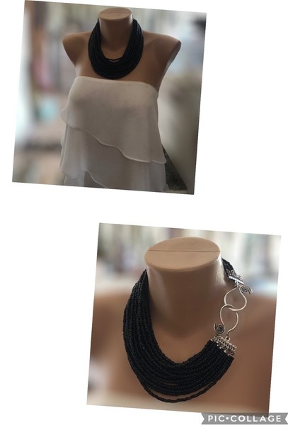 El Yapımı Siyah Choker Kolye