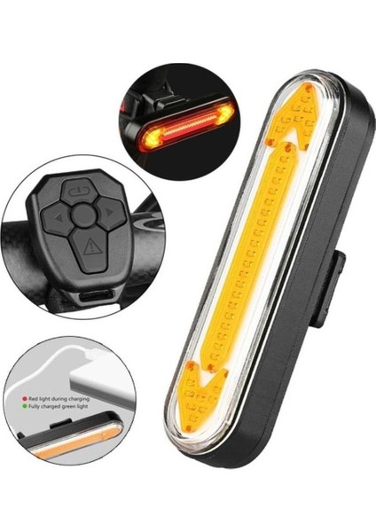 Bisiklet Arka Işık USB Şarjlı LED Sağ-Sol Sinyalli Xbyc 6130