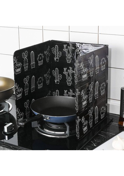 Alüminyum Katlanabilir Levha Yağ Sıçratmaz Mutfak Koruyucu Levha Mutfak Aksesuarları Siyah