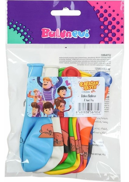 LRT7856 4+1 Rafadan Tayfa Baskılı Balon 12 Inç 8li -Balonevi