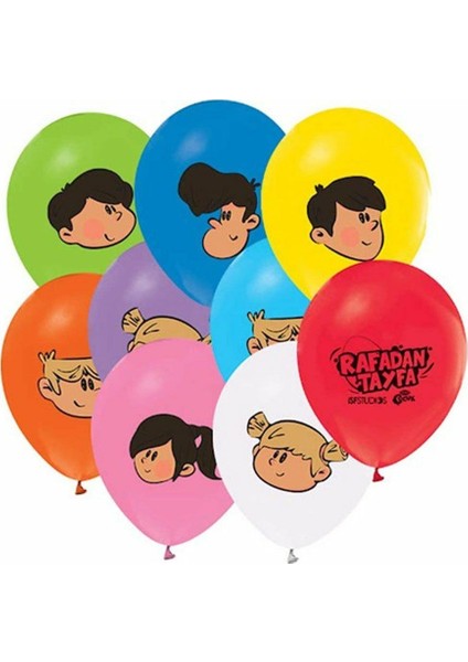 LRT7856 4+1 Rafadan Tayfa Baskılı Balon 12 Inç 8li -Balonevi fiyatları
