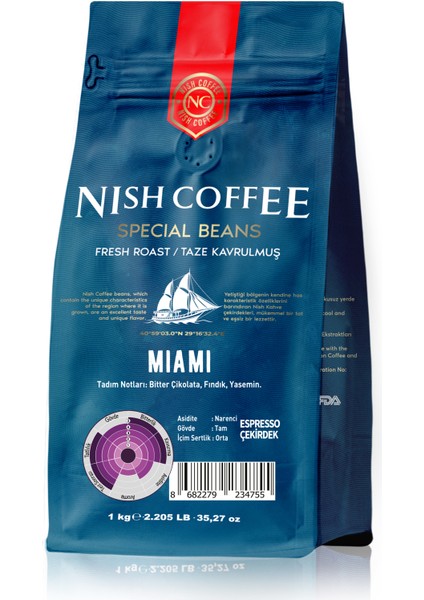 Nish Kahve Espresso Miami Kahve 1 kg