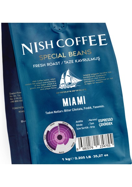 Nish Kahve Espresso Miami Kahve 1 kg