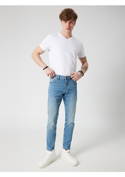 Erkek Jean Pantolon Açık İndigo LF2032680