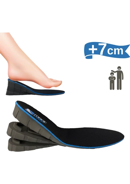 Magic Foot +7 cm Boy Uzatıcı Tabanlık Geliştirilmiş Özel Üretim Gizli Topuk Yükseltici