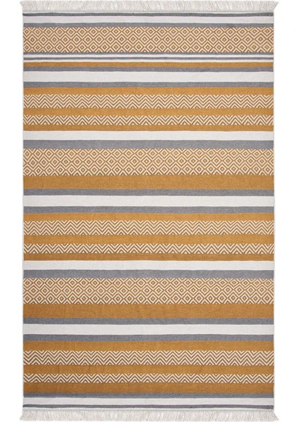 Markaev Cotton Çift Taraflı Yıkanabilir Pamuk Kilim - 120X180 cm