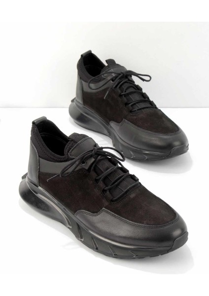 Siyah Nubuk Leather Erkek Sneaker E01811230301