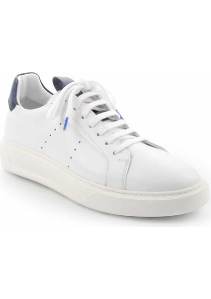 Beyaz Lacivert Leather Erkek Sneaker E01901516103