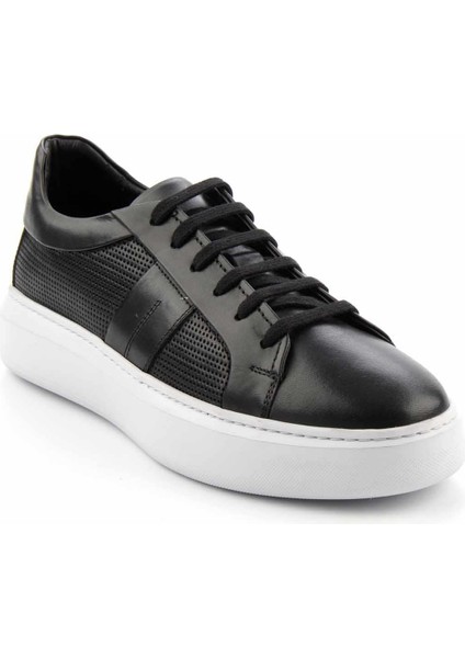 Siyah Leather Erkek Sneaker E01901537903 modelleri