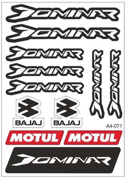 Bajaj Dominar Beyaz Sticker Seti