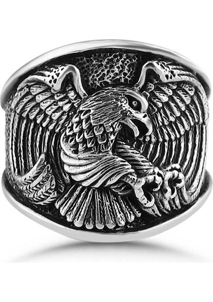 925 Ayar Gümüş Ayyıldızlı Taşsız Erkek Yüzük