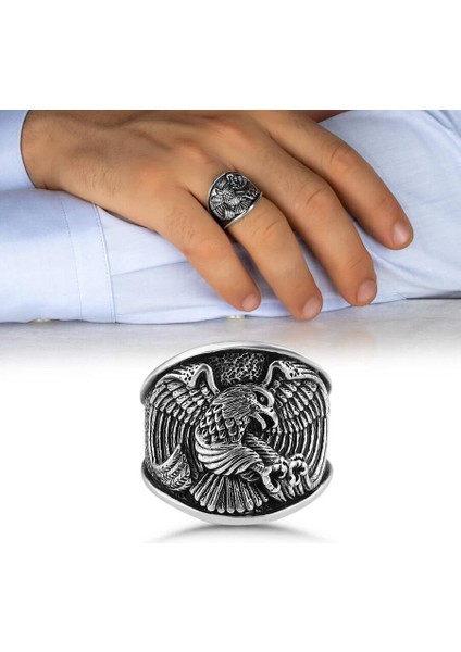 925 Ayar Gümüş Ayyıldızlı Taşsız Erkek Yüzük fiyatları