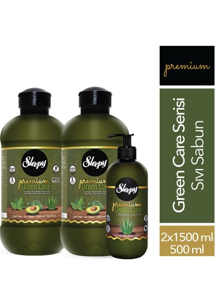 Premium Green Care Serisi Sıvı Sabun 500 ml + 2X1500 ml