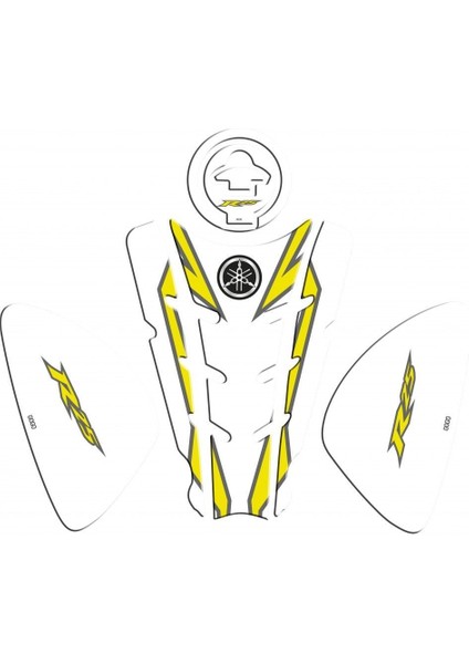 Yamaha YZF R25 Tank Pad Beyaz-Sarı (Özel Kesim)