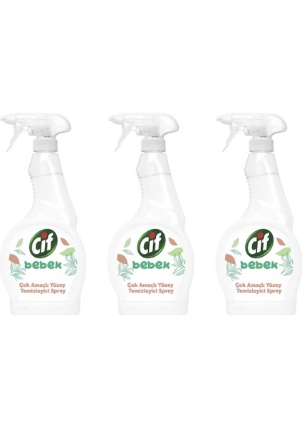 Bebek Çok Amaçlı Yüzey Temizleyici Sprey 3x 500 ml