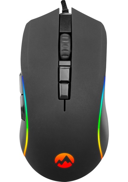 SM-GX21 Starty RGB Oyuncu Mouse Örgü Kablolu 6400 DPI 7tuşlu Makrolu Mouse