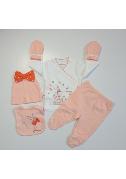 Kurdeleli Tavşan Baskı 5'li Zıbın Seti modelleri