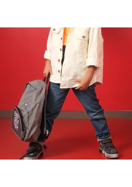 Byc Dino Deri Detaylı Erkek Çocuk Sırt Çantası Gri fırsatları