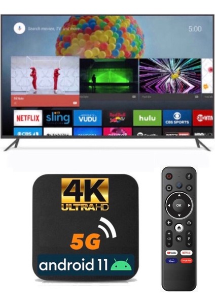 5g Pro Tv Box - 4K UHD Android Tv Box - Full Paket Yayın Hediyeli / Akıllı Box - Tv Stick Internet Tv 5g